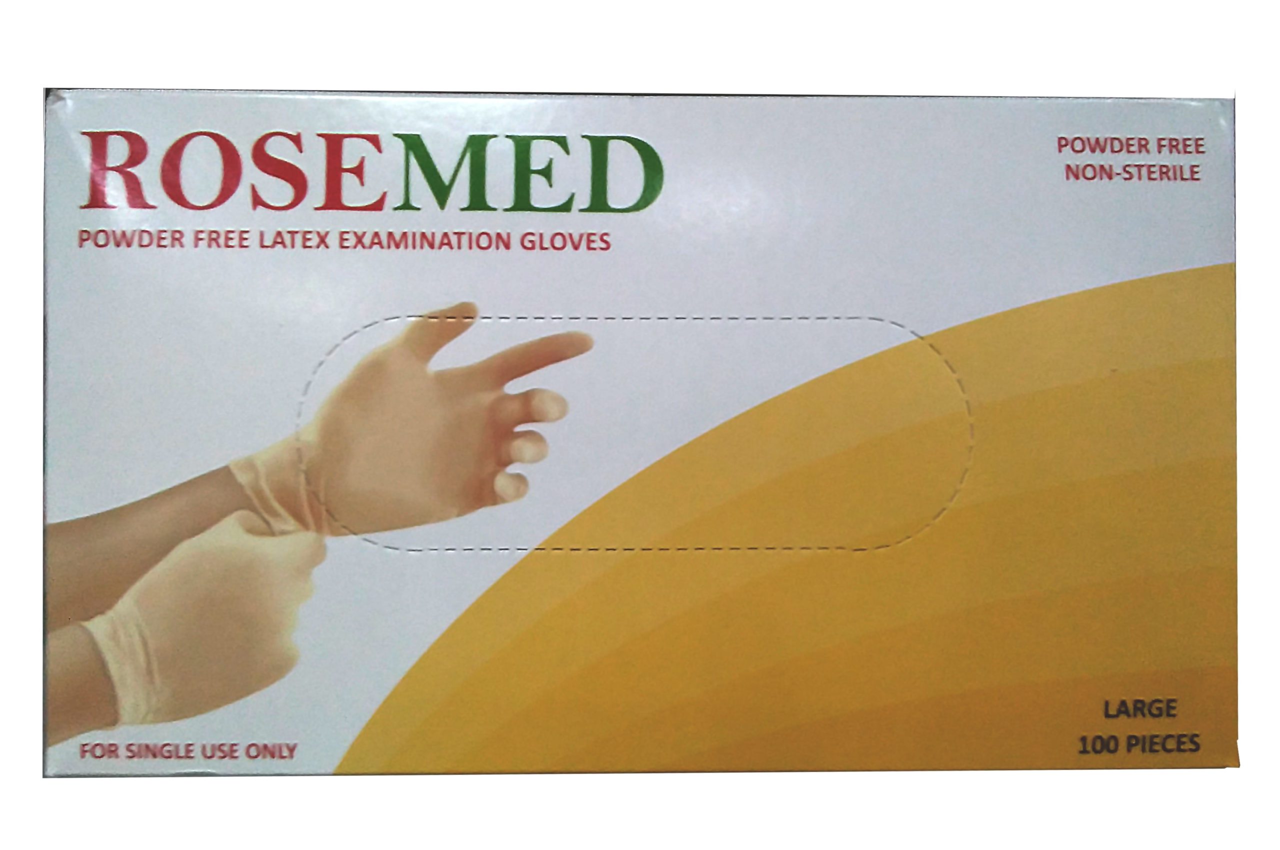 ROSEMED NONSTERILE POWDER FREE EXAMINATION GLOVES LARGE Berovan